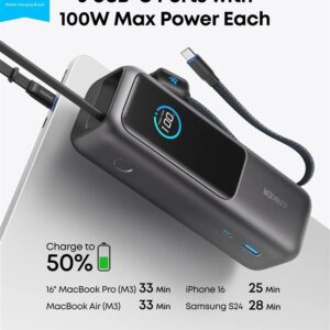 Nešiojamas įkroviklis Anker A1695H11, 25000 mAh, 100W, pilka - Image 2