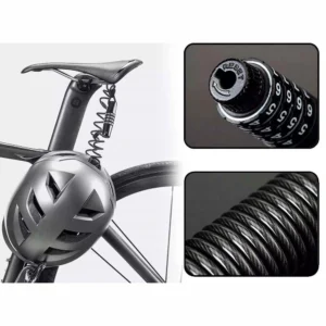 Rockbros T609 bicycle lock su 1.5 m combination - juodos spalvos - Image 4