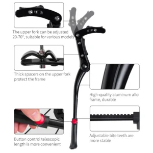Rockbros JC1005BK bicycle kickstand - juodos spalvos - Image 4