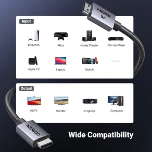 Ugreen HD171 25911 kabelis su HDMI 2.1 8K connectors certified 3 m - pilkos spalvos - Image 9