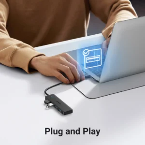HUB Ugreen CM219 25851 su 4 USB-A 3.0 ports and USB-A 3.0 kabelis 15cm - juodos spalvos - Image 6
