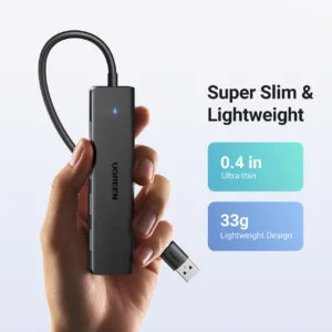 HUB Ugreen CM219 25851 su 4 USB-A 3.0 ports and USB-A 3.0 kabelis 15cm - juodos spalvos - Image 7