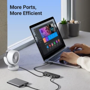 HUB Ugreen CM219 25851 su 4 USB-A 3.0 ports and USB-A 3.0 kabelis 15cm - juodos spalvos - Image 8