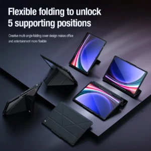 Nillkin Bumper Leather dėklas Pro dėklas skirtas Samsung Galaxy Tab S9 Ultra - juodos spalvos - Image 8