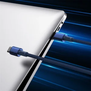 Baseus Tungsten Gold USB-C / USB-C 100W 2m kabelis - mėlynos spalvos - Image 6