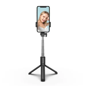 Asmenukių lazda WHS1Y telescopic tripod 1m with phone holder - juodos spalvos - Image 3