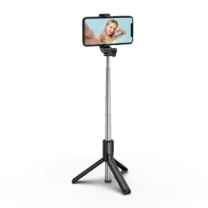 Asmenukių lazda WHS1Y telescopic tripod 1m with phone holder - juodos spalvos - Image 4