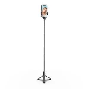 Asmenukių lazda WHS1Y telescopic tripod 1m with phone holder - juodos spalvos - Image 5
