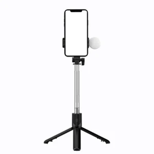 Asmenukių lazda WH1YXS telescopic tripod 1m with round lamp and phone holder - juodos spalvos - Image 3