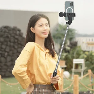 Asmenukių lazda WH1YXS telescopic tripod 1m with round lamp and phone holder - juodos spalvos - Image 9