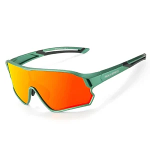 Rockbros 14110009002 polarized dviratininko akiniai vaikams 8-14 metų amžiaus - žalios spalvos