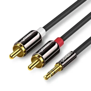 Ugreen AV116 10749 audio mini jack kabelis 3.5 mm (male) / 2RCA (male) 1m - juodos spalvos - Image 1