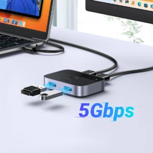 Ugreen CM757 2in1 adapter 2x USB-A 3.0 (input) / 2x USB-A (output) - pilkos spalvos - Image 3