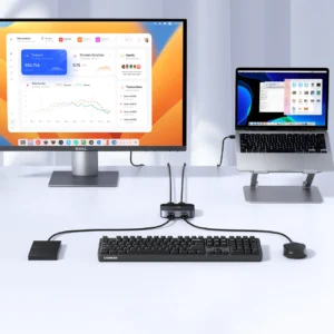 Ugreen CM757 2in1 adapter 2x USB-A 3.0 (input) / 2x USB-A (output) - pilkos spalvos - Image 4