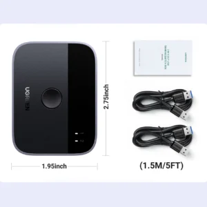 Ugreen CM757 2in1 adapter 2x USB-A 3.0 (input) / 2x USB-A (output) - pilkos spalvos - Image 6