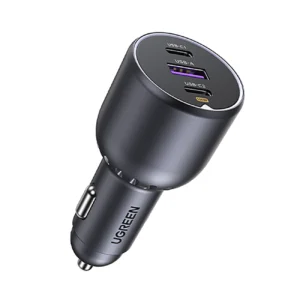 Ugreen EC705 automobilinis įkroviklis 130W 2x USB-C 1x USB-A - pilkos spalvos - Image 1
