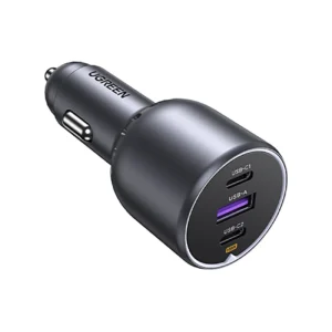 Ugreen EC705 automobilinis įkroviklis 130W 2x USB-C 1x USB-A - pilkos spalvos - Image 2