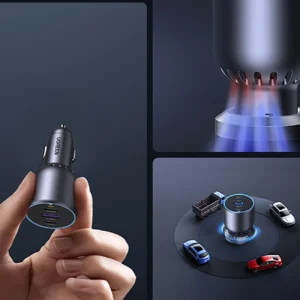 Ugreen EC705 automobilinis įkroviklis 130W 2x USB-C 1x USB-A - pilkos spalvos - Image 6