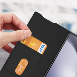 Dux Ducis Brill leather dėklas skirtas Samsung Galaxy Z Fold 6 with flap and card slot - juodos spalvos - Image 9