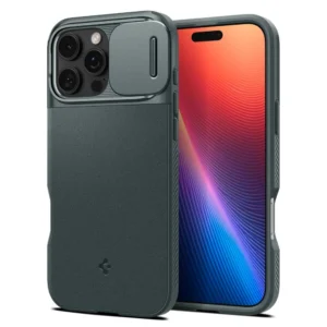 Spigen Optik Armor Mag dėklas su MagSafe skirtas Apple iPhone 16 Pro - žalios spalvos - Image 1