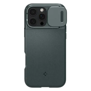 Spigen Optik Armor Mag dėklas su MagSafe skirtas Apple iPhone 16 Pro - žalios spalvos - Image 2
