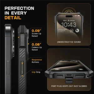 Supcase UB Grip Mag dėklas su MagSafe skirtas Apple iPhone 16 Pro Max - juodos spalvos - Image 9
