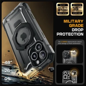 Supcase UB Grip Mag dėklas su MagSafe skirtas Apple iPhone 16 Pro Max - juodos spalvos - Image 4