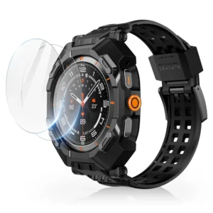 Supcase Unicorn Beetle Pro & Apsauginis stiklas 2-PACK dėklas skirtas Samsung Galaxy Watch Ultra (47MM) - juodos spalvos - Image 1