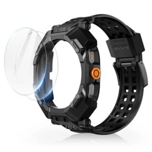 Supcase Unicorn Beetle Pro & Apsauginis stiklas 2-PACK dėklas skirtas Samsung Galaxy Watch Ultra (47MM) - juodos spalvos - Image 2