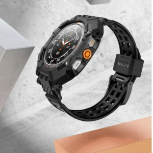 Supcase Unicorn Beetle Pro & Apsauginis stiklas 2-PACK dėklas skirtas Samsung Galaxy Watch Ultra (47MM) - juodos spalvos - Image 3