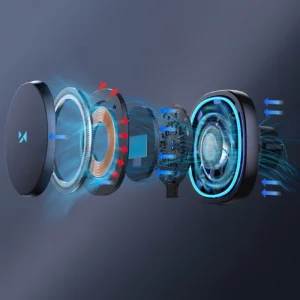 Wozinsky WCT5-Q6S2Y automobilinis telefono laikiklis su Qi/MagSafe 15W Inductive Charger for Ventilation Grill with Fan - juodos spalvos - Image 5