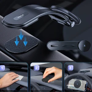 Wozinsky WCZ2Y2S Magnetic automobilinis telefono laikiklis su 15W MagSafe Inductive Charger for Car Cockpit - juodos spalvos - Image 6