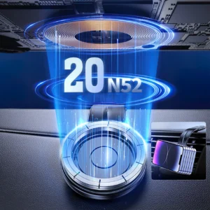 Wozinsky WCZ2Y2S Magnetic automobilinis telefono laikiklis su 15W MagSafe Inductive Charger for Car Cockpit - juodos spalvos - Image 8