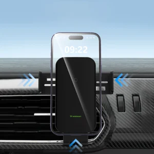 Wozinsky WEDZ-3Y8S clamp automobilinis telefono laikiklis su 15W inductive charger for phone on the air vent - juodos spalvos - Image 8