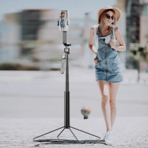 Wozinsky WST-360YS Selfie Stick with Tripod Function with 360° AI Auto Face Tracking Gesture Control - juodos spalvos - Image 4