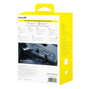 Baseus Circular 60W USB-A + USB-C automobilinis įkroviklis su Built-in Lightning + USB-C Kabelis 1.4m - juodos spalvos - Image 8