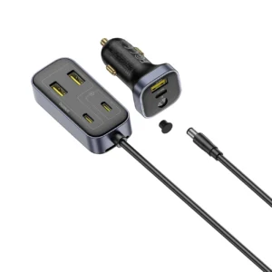 Baseus BackseatPal L1 110W automobilinis įkroviklis 3 x USB-A + 3 x USB-C su 1.5m Extension Kabelis - juodos spalvos - Image 4
