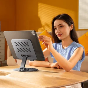 Wozinsky WRS-DSY84SS 360° Rotating Aluminum Tablet Stand - pilkos spalvos - Image 4