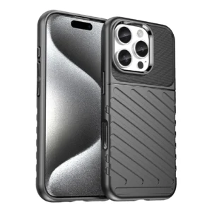 Thunder dėklas skirtas Apple iPhone 16e Silicone Armored dėklas - juodos spalvos
