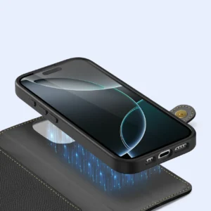 Dux Ducis Lawa Leather dėklas skirtas Apple iPhone 16 Pro - juodos spalvos - Image 4