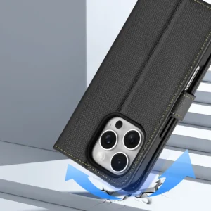 Dux Ducis Lawa Leather dėklas skirtas Apple iPhone 16 Pro - juodos spalvos - Image 9