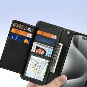 Dux Ducis Lawa Leather dėklas skirtas Apple iPhone 15 Pro - juodos spalvos - Image 8