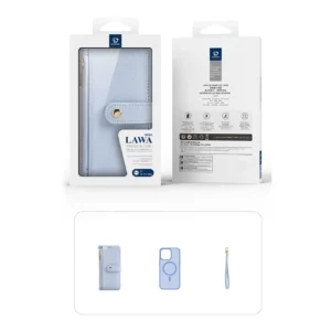 Dux Ducis Lawa Leather dėklas skirtas Apple iPhone 15 Pro - mėlynos spalvos - Image 4