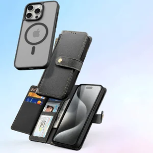 Dux Ducis Lawa Leather dėklas skirtas Apple iPhone 15 Pro Max - juodos spalvos - Image 9