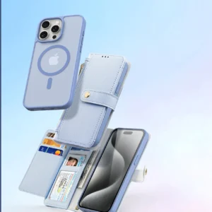 Dux Ducis Lawa Leather dėklas skirtas Apple iPhone 15 Pro Max - mėlynos spalvos - Image 5