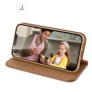 Dux Ducis Hivo Apple iPhone 16e dėklas su Flip and RFID Protection - rudos spalvos - Image 7