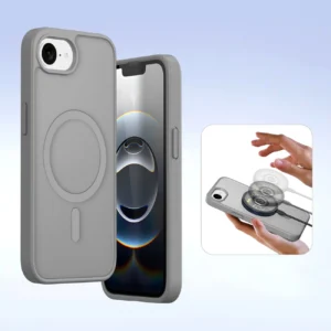 Dux Ducis Lawa Apple iPhone 16e Leather dėklas su Detachable Magnetic Wallet - pilkos spalvos - Image 7