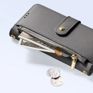 Dux Ducis Lawa Apple iPhone 16e Leather dėklas su Detachable Magnetic Wallet - pilkos spalvos - Image 9