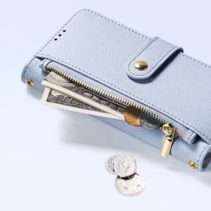 Dux Ducis Lawa Apple iPhone 16e Leather dėklas su Detachable Magnetic Wallet - mėlynos spalvos - Image 9
