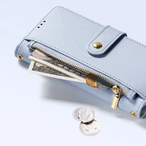 Dux Ducis Lawa Apple iPhone 16 Leather dėklas su Detachable Magnetic Wallet - mėlynos spalvos - Image 8